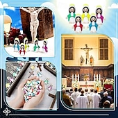  50/100 kleine Marienfiguren als Ostergeschenk, Mini-Marienfiguren in großen Mengen, winzige Statuen zum Befüllen von Ostereiern, mehrfarbige kleine Marienfiguren, Miniaturfiguren zum Verstecken