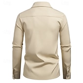 preiswerte Herrenhemd zum Knöpfen-Herren Hemd Sommerhemd Freizeithemd Strandhemd Knopfhemd Schwarz Weiß Kaki Langarm Einfach Revers Urlaub Hawaiianisch Knöpfe Bekleidung Mode Lässig Bequem