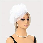 billige Fascinatorer-fascinators Fjær Fedora Bryllup Aftenselskap Te Fest Kentucky Derby Hesteløp Elegant Årgang søt stil Med Fjær Hodeplagg Hodeplagg