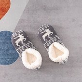 tanie Domowe kapcie-Damskie skarpetki podłogowe z wzorem gwiazdek, grube bawełniane pluszowe kapcie na zimę do domu lub do spania, ciepłe, wygodne, antypoślizgowe skarpetki do noszenia w domu