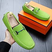 ieftine Loafers casual-Bărbați Mocasini &amp; Balerini Retro Mărime Plus Size Plimbare Casual Zilnic PU piele Comfortabil Cizme înalte Loafer Galben Roz Mov Deschis