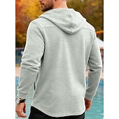 cheap Casual Jackets-Men's Trench Coat Hoodied Jacket Formal Home Windbreaker Pocket Spring Fall Solid Color Active Vintage Shirt Collar Regular Black Red Blue Green Khaki Jacket