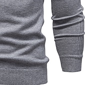 abordables Pull col rond-Homme Pull Côtelé Tricoter Hauts Réguliers Tricoté Coupe ajustée Uni Col ras du cou Tricots Contemporain Occasionnel Tenue quotidienne Vêtement Tenue Automne &amp; Hiver bleu marine M L XL