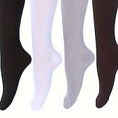 cheap Socks-Women's Knee High Socks Stockings Outdoor Daily Holiday Solid Color Polyester Basic Classic Casual Elastic Warm 6 Pairs