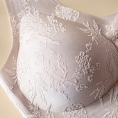 baratos Sutiãs esportivos &amp; coletes-Mulheres Sutiã com fecho frontal Roupa-Interior Conforto Liberdade Total Sem Fio Cor Sólida / Simples Esporte Roupas Esportivas Roxo Profundo Preto Academia Pilates Zumba