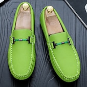 ieftine Loafers casual-Bărbați Mocasini &amp; Balerini Retro Mărime Plus Size Plimbare Casual Zilnic PU piele Comfortabil Cizme înalte Loafer Galben Roz Mov Deschis