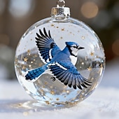 abordables Ornements-Ornements transparents d&#039;oiseaux de la nature, décorations de sapin de Noël avec cardinal, boules de Noël en plastique transparent, décorations de fêtes, décorations intérieures et extérieures pour sapin de Noël, cadeaux commémoratifs