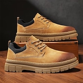 economico Scarpe Casual con Lacci-scarpe da ginnastica casual da uomo in similpelle color cuoio – design alla moda con lacci e suola in gomma resistente, perfette per l'abbigliamento casual e le uscite quotidiane