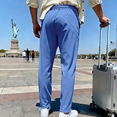 economico Gamba Dritta-Per uomo Pantaloni da tuta Pantaloni Pantaloni della tuta a gamba dritta Coulisse Tasca Elastico in vita Semplice Comodità Sport all'Aperto Quotidiano Moda Casual Verde militare Nero Micro-elastico