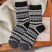preiswerte Socken-Damen Strümpfe Outdoor Farbblock Polyester Urlaub Lässig Elastisch Warm 1 Paar