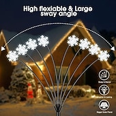 זול אורות נוף-2 יח' Lights 8-ראשיים סולאריים חיצוניים עמידים במים בצורת פתית שלג מנורת תלוית כובע украшение для сада וגן
