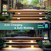 olcso Pathway Lights &amp; Lanterns-napelemes teraszvilágítás kültéri, napelemes oldalsó lámpák, vízálló LED-es lámpa kültéri teraszokhoz, korláthoz, lépcsőkhöz, lépcsőfokokhoz, kerítéshez, udvarhoz és teraszhoz, karácsonyi dekorációs