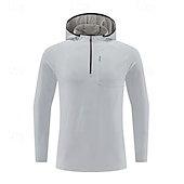 billiga Löpar-T-shirts och linnen-Herr Solid färg T-shirt för jogging Gymtröja Sport topp Höst vinter Huva Långärmad Fritids- Mjuk Andningsfunktion Gym Camping Löpning Träna Yoga Svart Vit Röd Sportkläder Sportkläder