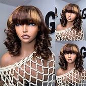 Onverwerkt maagd haar 5x5 Sluiting 4x13 Sluiting Pruik Strakke pony Met pony Braziliaans haar Los golvend Bruin Meerkleurig Pruik 130% 150% Haardichtheid Haar met highlights / balayage 100% Maagd voordelige Pruiken van echt haar, met kanten voorzijde-Onverwerkt maagd haar 5x5 Sluiting 4x13 Sluiting Pruik Strakke pony Met pony Braziliaans haar Los golvend Bruin Meerkleurig Pruik 130% 150% Haardichtheid Haar met highlights / balayage 100% Maagd