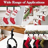 olcso Harisnyák és tartók-4 db hosszú harisnyatartó karácsonyi dekorációhoz – 2 az 1-ben kandallópárkány és koszorútartó, állítható fém akasztók harisnyák felakasztásához, fúrás nélkül, ünnepi otthoni kiegészítő