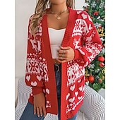 Naisten Neulos Neule Vapaa-aika Pehmeä Joulu poro lumihiutaleet Joustin Avoin etuosa Kudottu Pitkähihainen Tavalliset topit Neuloa ulko- Päivittäin Viikonloppu Valkoinen Rubiini Syksy Talvi halpa Jouluiset neuleet-Naisten Neulos Neule Vapaa-aika Pehmeä Joulu poro lumihiutaleet Joustin Avoin etuosa Kudottu Pitkähihainen Tavalliset topit Neuloa ulko- Päivittäin Viikonloppu Valkoinen Rubiini Syksy Talvi