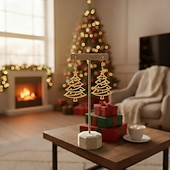 abordables Anillos de mujer-Pendientes colgantes de árbol de Navidad dorados: joyas festivas para mujer, pendientes con decoración navideña.