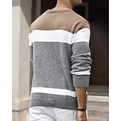 tanie sweter męski sweter-Męskie Sweter sweter Sweter z dzianiny Prążkowany Robić na drutach Zwykłe topy Dzianiny Kolorowy blok Półgolf Moda Podstawowy Urlop Dzienne zużycie Odzież Jesień Zima Biały Czerwony S M L
