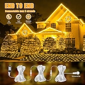 economico Strisce LED-Set di luci a rete collegabili 3 in 1 per interni ed esterni, luci decorative per Natale, Capodanno, matrimonio, atmosfera festiva, telecomando a 13 tasti, tensione di sicurezza 31 V, 1,5 * 1,5 m - 96