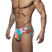  Férfi Úszótanga Fehérnemű Boxer fazonú fürdőnadrágok Virágos Rugalmas Légáteresztő Alsók Szörfözés Bikini Búvárkodás Nyár