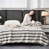 cheap Blankets &amp; Throws-Luxury Thick Rabbit Fur Blanket Soft Plush Throw for Sofa Bed or Office Nap Warm Flannel Blanket