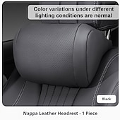 baratos Encostos de cabeça e Almofadas lombares-Almofada de encosto de cabeça de carro em couro sintético - suporte de pescoço ultramacio ergonômico com pressão zero, design respirável para todas as estações, adequado para a maioria dos veículos,