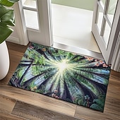 cheap Doormats-Forest Sunlight Doormat For Entryway Soft Non-Slip Machine Washable  Faux Cashmere Nature Tree Canopy Design Front Door Carpet Entryway Rug, Phoenix Redwoods by Dakota Daetwiler