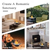 baratos Equipamento de Camping-lareira de mesa portátil, lareira a bioetanol sem fumaça, queima limpa, fogueira, lareira sem ventilação, vidro, para salas &amp;cadeiras, decoração elegante