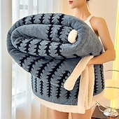 economico Coperte e plaid-Coperta multifunzionale calda in flanella, doppio strato spesso, coperta in pile sherpa cationico in taffetà per divano letto invernale, coperta accogliente per ufficio