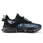abordables Chaussures de Course pour Hommes-Baskets jaunes de style urbain pour hommes avec semelle à coussin d'air et tige en mesh, chaussures de sport légères et tendance pour la course, la salle de sport et les vêtements décontractés