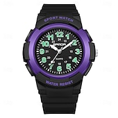 abordables Montres à quartz-Montre à quartz pour femmes et hommes SANDA grand cadran montre de sport à la mode montre lumineuse étanche en silicone