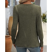 cheap Hoodie &amp; Sweatshirt-Women's Solid Colored Pullover Sweatshirt Casual Tops Fall / Winter Buttons Long Sleeve Athleisure Outdoor Holiday Black Army Green Blue Sportswear Activewear