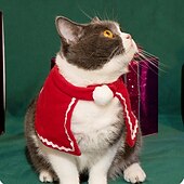 billiga Djurkostym-Jultomtehatt och halsduk för husdjur - justerbar julkostym för hundar, katter, valpar, kattungar - festlig röd &amp;vit outfit