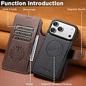 お買い得  iPhone用ケース-電話 ケース 用途 iPhone 17 Pro Max 17 16 15 14 Pro Max 13 Pro Max バックカバー 耐衝撃 レトロ風 PUレザー