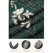 economico Abiti degli anni '20-Set Anni Ruggenti Anni 1920 Midi Abito Flapper Abito da cocktail Costume di fantasia con accessori Maniche corte Il grande Gatsby Ragazza Flapper Paillettes Frangia con nappe Scollo a V Costume Per