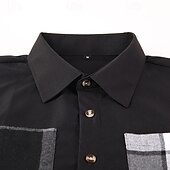 ieftine cămăși de flanel-Bărbați Shacket Jachetă cămașă Jachete Iarnă Plisat Vacanță Purtare Zilnică Negru Albastru celest Manșon Lung Rever Toamnă Iarnă Îmbrăcăminte Buzunar frontal