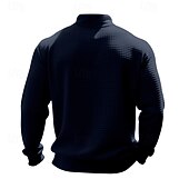 abordables Sweat-shirts basiques-Homme Sweat-shirt Sweat-shirt quart de fermeture éclair Gris Clair Demi-zip Uni Jacquard Quotidien Sport &amp; Loisir Fête Polyester Streetwear Basique Occasionnel Printemps Automne Vêtement Tenue Pulls