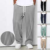 رخيصةأون ساق مستقيم-رجالي بنطال واسع الساق بنطلونات بنطلون مضلع السراويل الفضفاضة السراويل رباط مرونة الخصر سهل مخطط رطوبة فتل متنفس مكتمل الطول رياضة في الهواء الطلق فضفاض مناسب للبس اليومي العطلة موضة أسود وردي بلاشيهغ