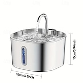 お買い得  クリーニング用品-2.2l/74オンスの猫用自動給水器、ステンレススチール、USB電源、超静音動作、窓付き、猫や小型犬に最適、家庭/オフィスの装飾に最適なモダンなメタリックデザイン
