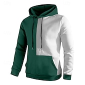 Χαμηλού Κόστους βασικά ανδρικά κουκούλα-Ανδρικά Φούτερ με Κουκούλα Μαύρο Κίτρινο Ανθισμένο Ροζ Ρουμπίνι Θαλασσί Με Κουκούλα Συνδυασμός Χρωμάτων Κορδόνι Κουρελού Τσέπη Αθλήματα &amp; Ύπαιθρος Καθημερινά Αργίες Πολυεστέρας Κομψό στυλ street