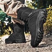 お買い得  ハイキングブーツ-通気性のあるメッシュパネルと頑丈なソールを備えたメンズライトブラウンのタクティカルコンバットブーツ。ハイキング、ハンティング、サバイバルトレーニングに最適な耐久性のあるミリタリースタイルのフットウェア。