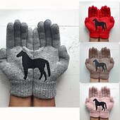 levne rukavice-Dámské 1 pár Špičky prstů / Zimní rukavice / Pletené rukavice Šik ven / Venkovní Rukavice - Tisk Celý prst / Tisk