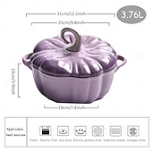 Недорогие Кухонная посуда-кастрюля из тыквы, эмалированная антипригарная тыквенная жаровня с крышкой, форма для запекания из тыквы с крышкой, тыквенная запеканка с осенним и праздничным декором, идеально подходит для