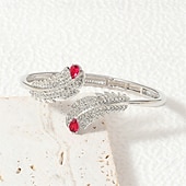 abordables Brazaletes-Zirconio No coincidente Forma de Hoja Personalizado De moda Cromo Pulsera pulsera Plata / Dorado / Dorado 2 Para Boda Fiesta Pedida Fiesta de baile