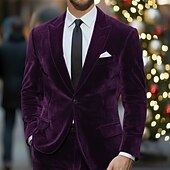 Χαμηλού Κόστους Γιορτή διακοπών-Ανδρικά Σμόκιν Κοστούμια για πάρτι Causal Ρουμπίνι Βυσσινί Φθινόπωρο &amp; Χειμώνας Εφαρμογή Πέτο με Μύτες Πάρτι Καθημερινό Μονόχρωμο Κατά παραγγελία εφαρμογή Σετ 2 τεμαχίων Μονόπετο Ενός Κουμπιού