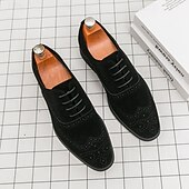 ieftine Brogue pantofi-Pantofi de mireasă brogue maro închis pentru bărbați, din piele ecologică – pantofi de mireasă clasici și sofisticați pentru miri