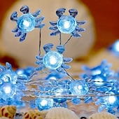 abordables Tiras de Luces LED-Luces de cadena de alambre de cobre LED en forma de pulpo estrella de mar cangrejo guirnalda de luces 2m 20LED a pilas decoración para fiestas de bodas y vacaciones en interiores y exteriores tema