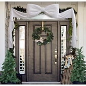 abordables Lazos &amp; Cintas-Lazos grandes de 1,8 m para árbol de Navidad, lazo grande de terciopelo rojo y blanco para adorno de árbol, repisa de ventana, repisa de pared, decoración de interiores, hogar, habitación, fiesta, San Valentín, Navidad.