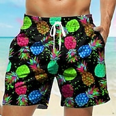  Pánské Ananas Pánské plavky Surfovací šortky Plavky pánské Středně vysoký pas Havajské Na běžné nošení Dovolená Plážové Šňůrky s podšívkou ze síťoviny Elastický pas Návrhář Oblečení