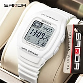 cheap Digital Watches-SANDA Gift for Women Men Digital Watch Large Dial Outdoor Sports Casual Luminous Calendar Date Waterproof Silicone Watch